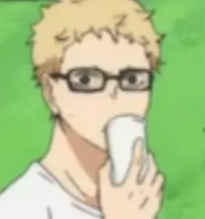 ✨ Kei Tsukishima Haikyuu!! anime, haikyuu, kei tsukishima, tsukki, glasses, volleyball, karasuno telegram sticker