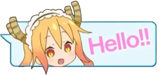 👋 Tohru Miss Kobayashi's Dragon Maid Hello!! Anime, Dragon, Maid, Salut, Mignon, Kawaii, Tohru whatsapp sticker