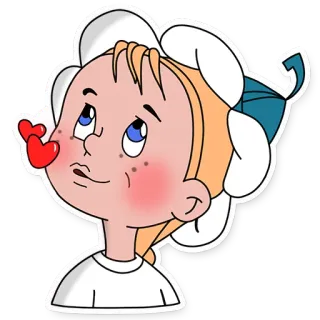 😘 Desenho animado, Fofo, Garota, Personagem, Corações, Adesivo telegram sticker