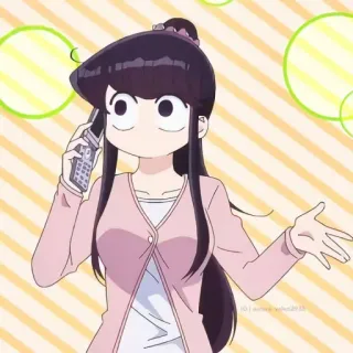 😥 Komi Shouko Komi Can't Communicate 애니메이션, 코미 양은 커뮤증입니다, 코미 쇼코, 만화, 캐릭터, 여자 telegram sticker