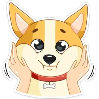 🥎 cachorro, corgi, fofo, animal, filhote, desenho animado telegram sticker