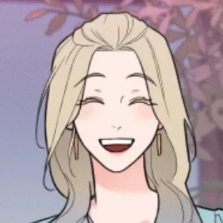 🖤 Desenho animado, Sorriso, Mulher, Retrato, Feliz whatsapp sticker