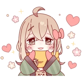 🥰 สาวอนิเมะ, น่ารัก, คาวาอิ, สติกเกอร์, การ์ตูน telegram sticker