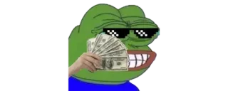 🤑 Pepe Pepe, Meme, Geld, Kikker, Bril, Dollars, Internetcultuur whatsapp sticker
