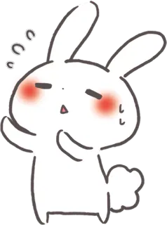 🤒 konijn, cartoon, uitgeput, dier, wit, schattig whatsapp sticker
