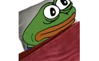 🙁 Pepe the Frog Meme, Rana, Pepe, Meme de Internet, Cama, durmiendo telegram sticker
