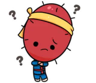 😕 Postać, Emoji, Pytanie, Kreskówka telegram sticker