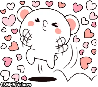 💃 @MHStickers 곰, 하트, 사랑, 귀여운, 스티커 telegram sticker