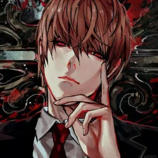 📓 Light Yagami Death Note Аниме, Манга, Кира, Злодей, Главный герой, Интеллектуал telegram sticker