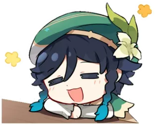 😋 Venti Genshin Impact Anime, Cartoon, Genshin Impact, Venti, Leuk, Personage telegram sticker