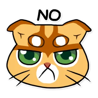 👎 NO gato, enojado, no, dibujo animado, sticker, desaprobación whatsapp sticker