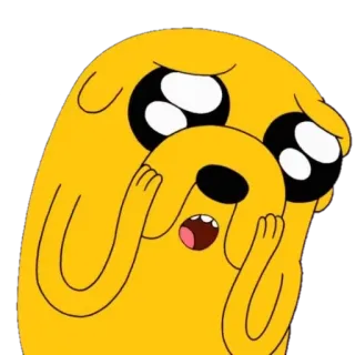 ☹ Jake Adventure Time Cartoon, Jake, Adventure Time, Hund, gelb telegram sticker