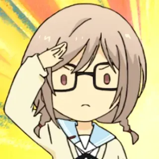 👍 Anime, Mädchen, Brille, Salut, Chibi, Cartoon, Niedlich, Manga telegram sticker