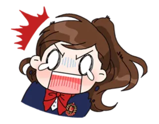 😱 Аниме, Мультфильм, Злой, Раздраженный, Разочарованный, Женский whatsapp sticker