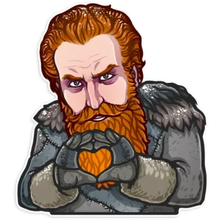 😘 Tormund Giantsbane Game of Thrones gra o tron, tormund zabójca olbrzymów, postać, fantasy, serce, miłość, serial telegram sticker