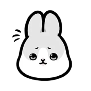 ✳️ kelinci, imut, sedih, kawaii, stiker, binatang telegram sticker
