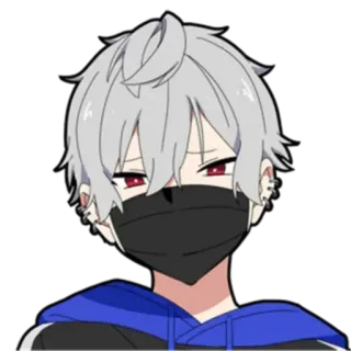 😕 アニメ, 漫画, キャラクター, マスク, マンガ, 少年 whatsapp sticker