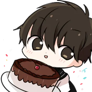 🎂 ciasto, chłopiec, słodki, deser, święto whatsapp sticker
