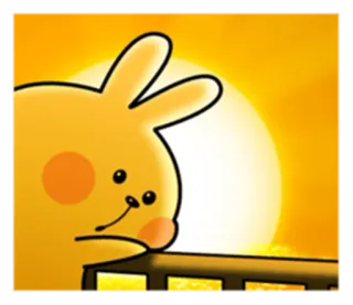 😞 заяц, кролик, желтый, мультик, милый, животное telegram sticker