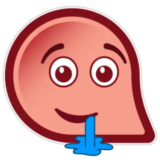 🤤 Emoji, Ekspresi, Wajah, Blob, Kartun, Air liur telegram sticker