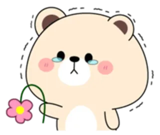 😁 buồn, khóc, gấu, hoa, dễ thương, kawaii telegram sticker