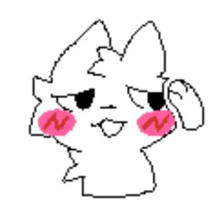 🤭 Cartone animato, Animale, Carino, Bianco, Rossore telegram sticker