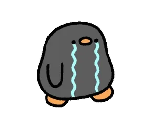 🐣 penguin, menangis, sedih, kartun, hewan, imut telegram sticker