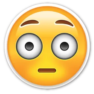 😳 Emoji, Emoticon, Scioccato, Sorpreso, Faccia, Espressione, Giallo, Sticker telegram sticker