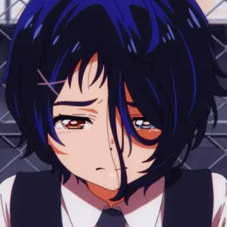 ✨ animé, triste, larmoyant, émotionnel, fille, pleurant, portrait telegram sticker