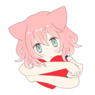 😞 Anime, Garota gato, Kawaii, Fofo, Mangá telegram sticker