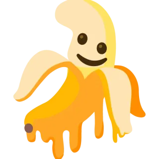 🫠 กล้วย, ผลไม้, อาหาร, การ์ตูน, อิโมจิ, หวาน, เขตร้อน telegram sticker