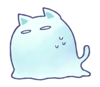 😓 kucing, hantu, imut, hewan, kawaii, kartun whatsapp sticker