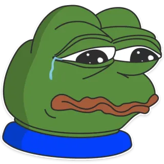 😭 Pepe the Frog pepe, frog, sad, meme, internet telegram sticker