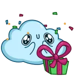 🎁 cloud, gift, cute, cartoon, kawaii, present telegram sticker
