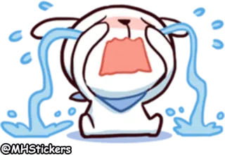 😭 @MHStickers weinen, tränen, traurig, emoji, sticker, cartoon telegram sticker