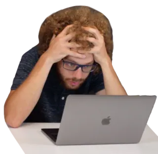 🤭 ordinateur, stressé, portable, frustré, inquiet whatsapp sticker