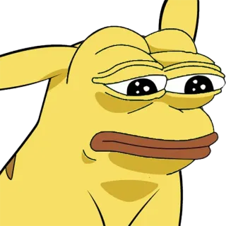 😔 Pepe, Pikachu, Meme, Triste, Amarelo, Meme da Internet telegram sticker