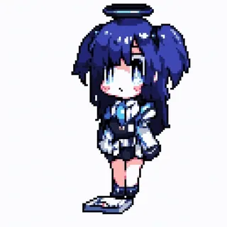 🤪 Anime, Chibi, Słodkie, Dziewczyna, Pixel art, Postać telegram sticker