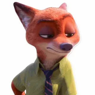 🦊 Nick Wilde Zootopia fuchs, cartoon, tier, film, charakter, zoomania, nick wilde telegram sticker