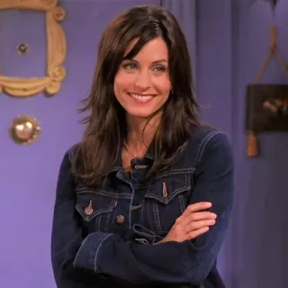 😆 Monica Geller Friends mulher, sorrindo, retrato, sitcom, atriz telegram sticker