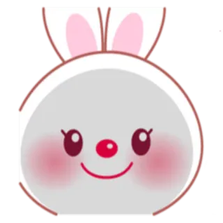 🙂 bunny, cute, rabbit, animal, cartoon whatsapp sticker