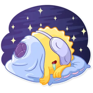 🌃 Sonne, schlafen, Cartoon, süß, kawaii, Nacht, Sterne telegram sticker