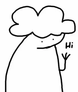 🙌 Hi cartoon, greeting, simple, character, wave, minimalist telegram sticker