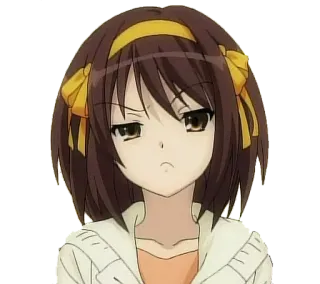🧐 Haruhi Suzumiya The Melancholy of Haruhi Suzumiya Аниме, Девушка, Харухи Судзумия, Меланхолия Харухи Судзумии, Персонаж, Мультфильм, Анимация telegram sticker