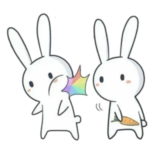 💘 rabbit, bunny, punch, cartoon, anger, carrot telegram sticker