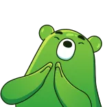 🤩 kreskówka, zielony, postać, naklejka, zwierzę, niedźwiedź telegram sticker