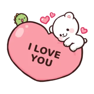 ❤️ I LOVE YOU urso, amor, coração, fofo, desenho animado, animal telegram sticker