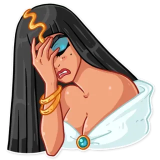 🤦‍♀️ cleopatra, egiziano, cartone animato, triste, donna whatsapp sticker