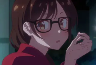 🌸 Chizuru Mizuhara Rent-A-Girlfriend Anime, Dziewczyna, Okulary, Chizuru Mizuhara, Rent-a-Girlfriend telegram sticker