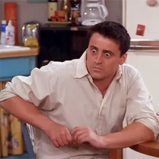 😳 Joey Tribbiani Friends joey, friends, série télé, drôle, mème, surpris, comédie telegram sticker